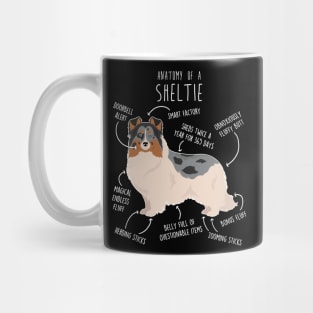 Blue Merle Sheltie Shetland Sheepdog Anatomy Mug